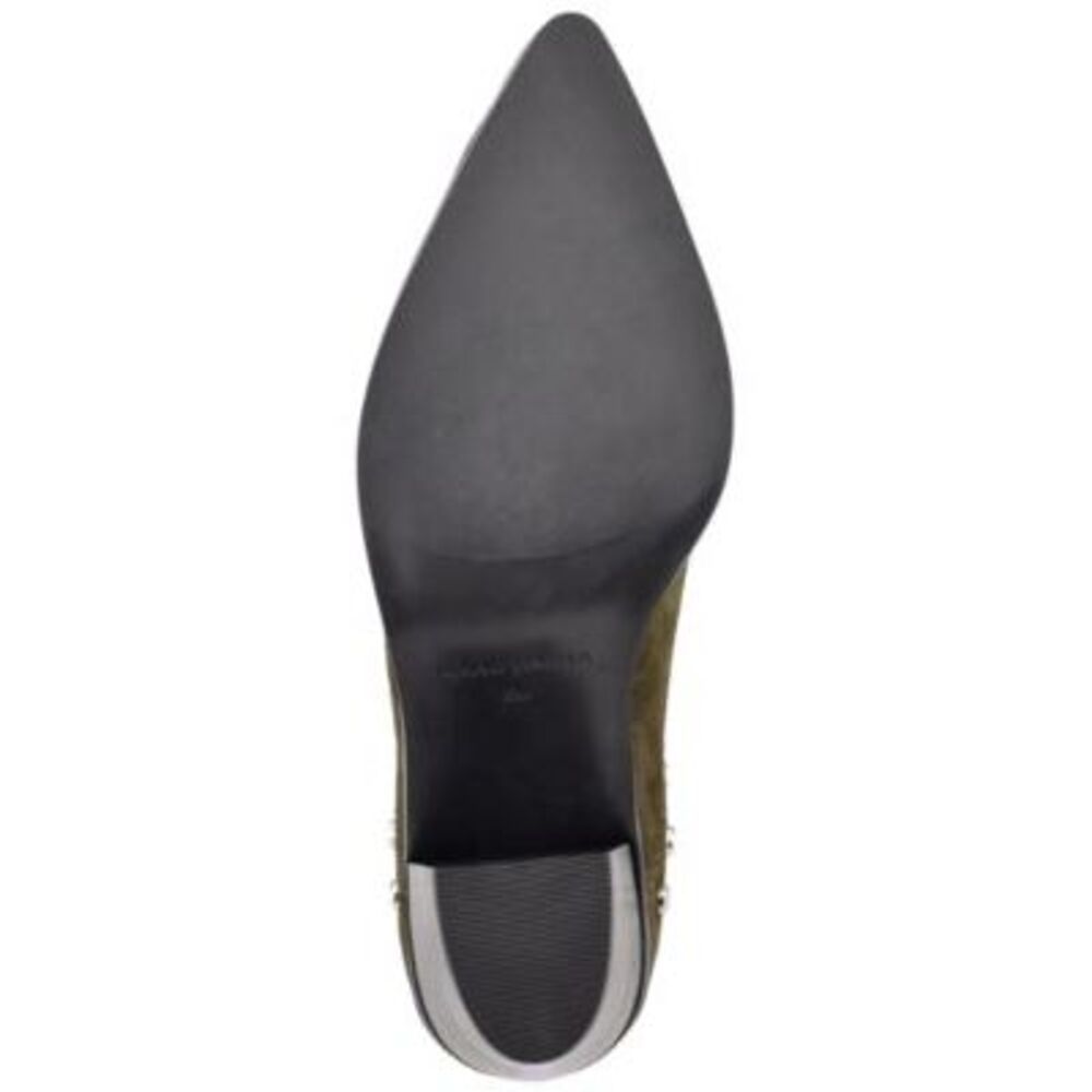 MARC FISHER Womens Green V Notch Dayne Toe Block Heel Leather Booties 8 M - Picture 4 of 4